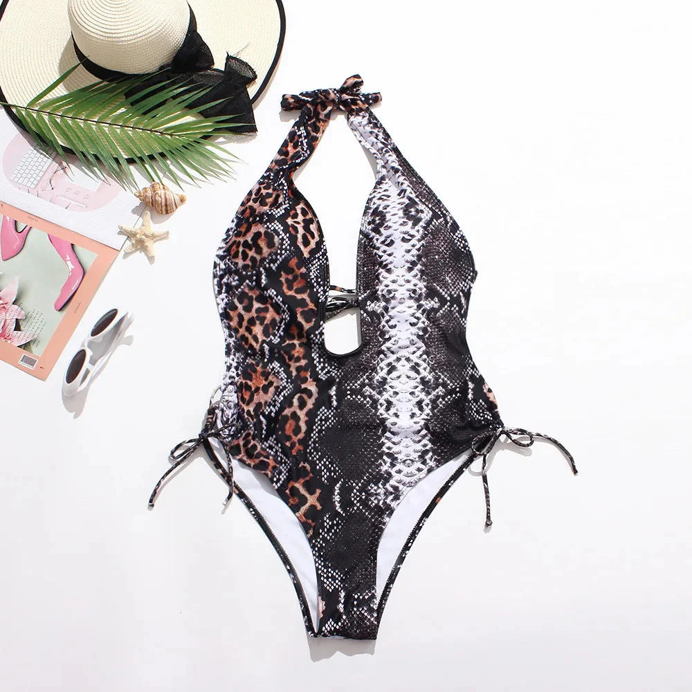 Bañador plus size con estampado de piel de serpiente - Image 5