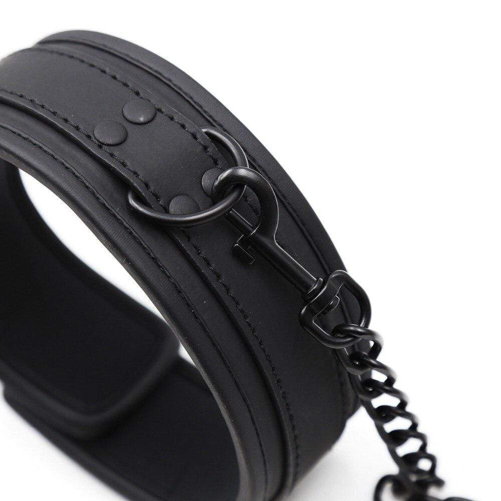 Collar de cuero con correa - Image 3