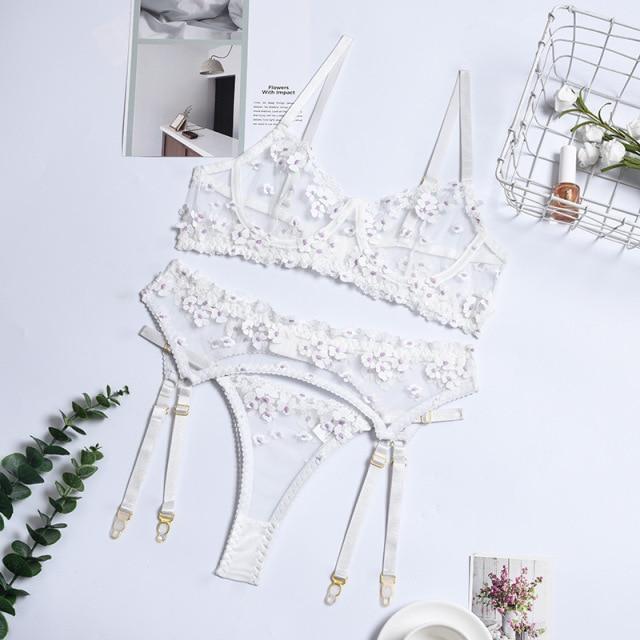Conjunto de lencería de malla Fleur - Image 4