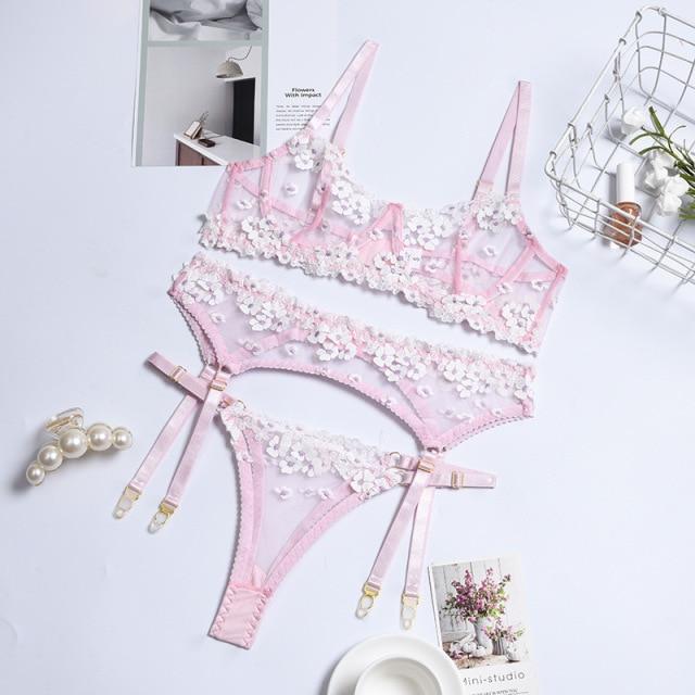 Conjunto de lencería de malla Fleur - Image 6
