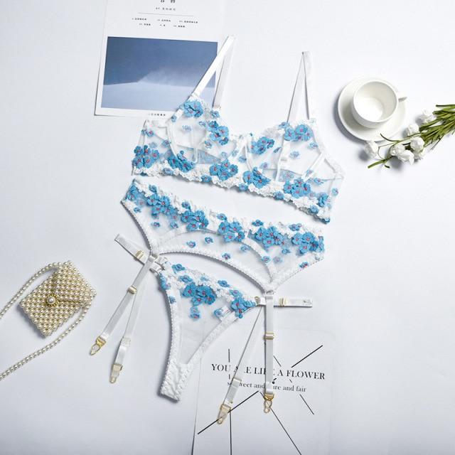 Conjunto de lencería de malla Fleur - Image 9