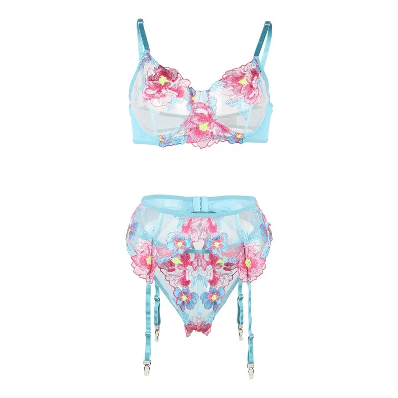 Conjunto de lencería plus size con estampado floral - Image 4