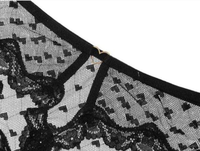 Tanga de malla transparente con corazoncitos - Image 10