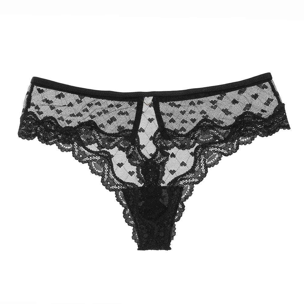 Tanga de malla transparente con corazoncitos - Image 7