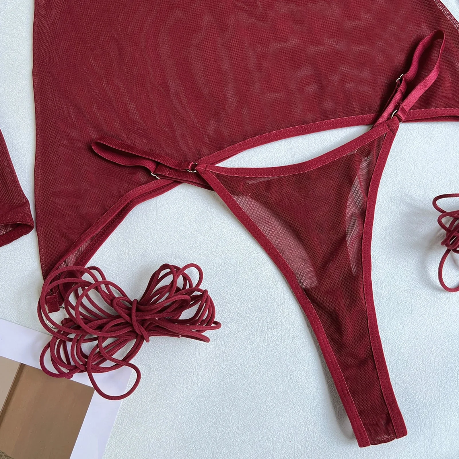Vestido transparente con braguita y guantes - Image 11